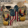 Uni Chicken On Farms Custom Name American Flag 3D Shirt