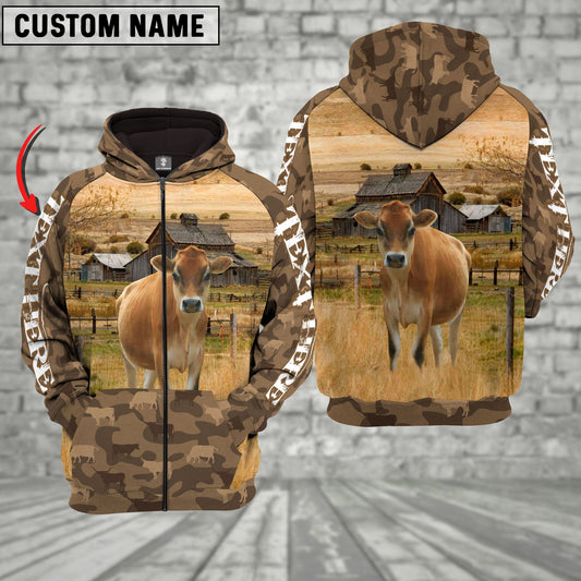 Uni Jersey Cattle Farming Personalized 3D Hoodie