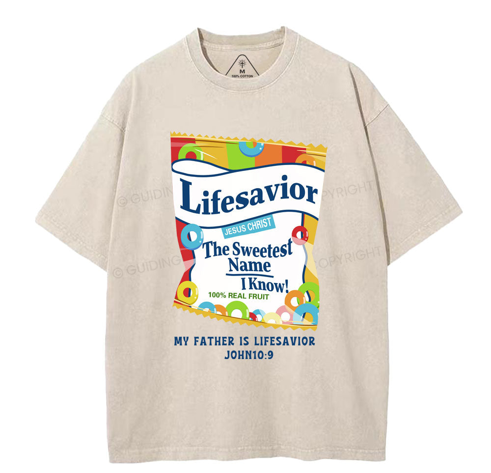 My Father Is Lifesavior Christian Washed TShirt  