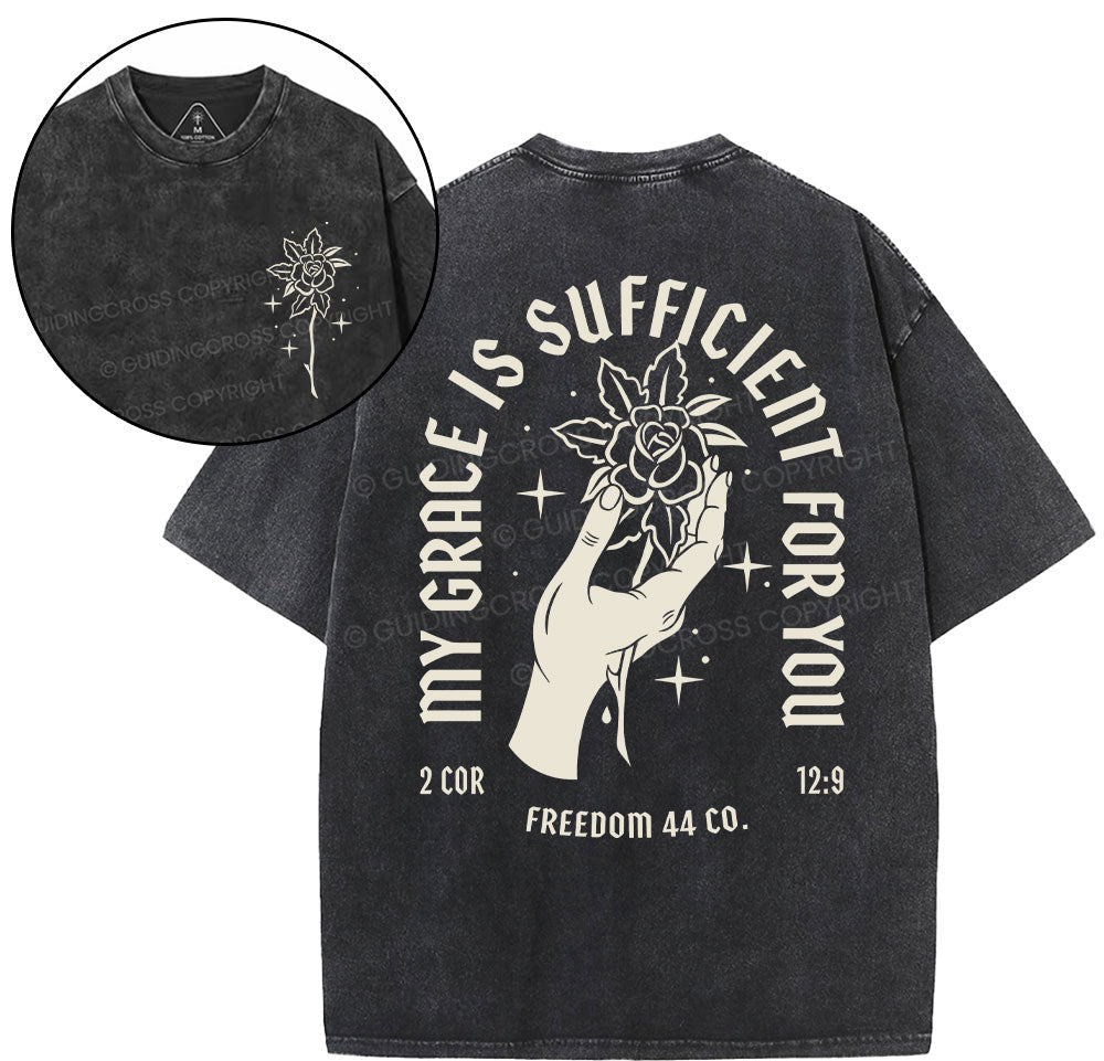 My Grace Is Sufficient For You Christian Washed T-Shirt Sale - GuidingCross
