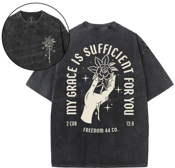 My Grace Is Sufficient For You Christian Washed T-Shirt Sale - GuidingCross