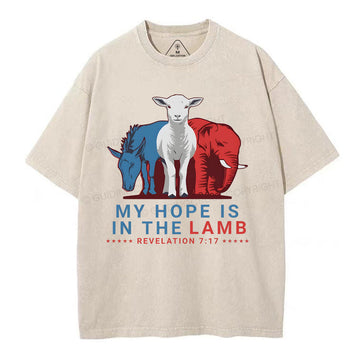 My Hope Is In The Lamb Christian Washed T-Shirt Sale - GuidingCross