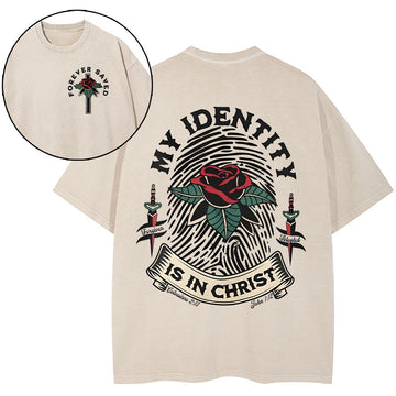 My Identity Christian Washed T-Shirt Sale - GuidingCross
