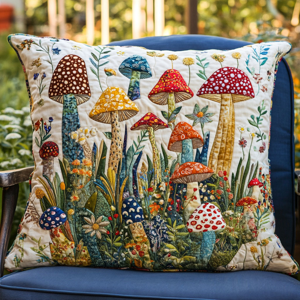Mystical Mushrooms Quilted Pillow Case NCU0PT7177