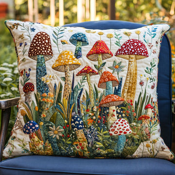 Mystical Mushrooms Quilted Pillow Case NCU0PT7177
