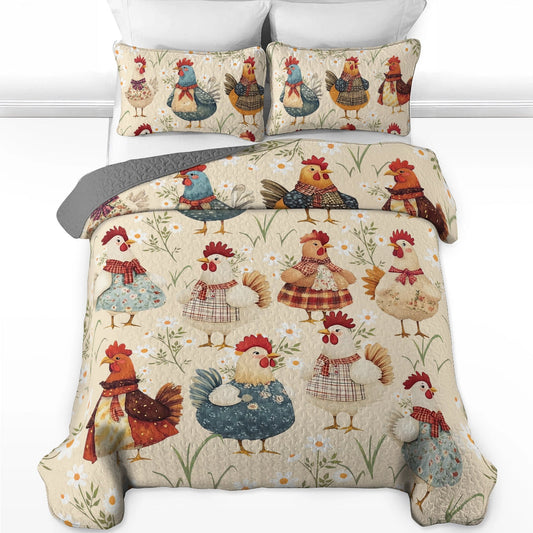 Uni All Season Quilt 3-Piece Set - Cozy Chicken