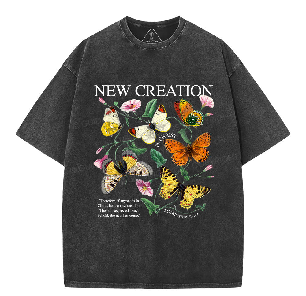 New Creation In Christ Christian Washed TShirt  