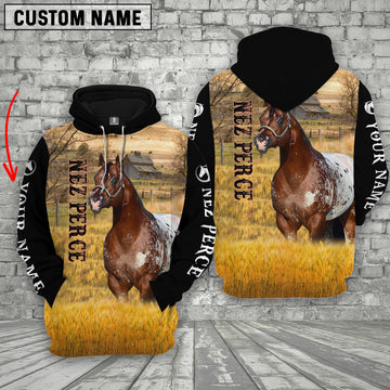 Uni Personalized Name Nez Perce Horse House On The Farm 3D Hoodie