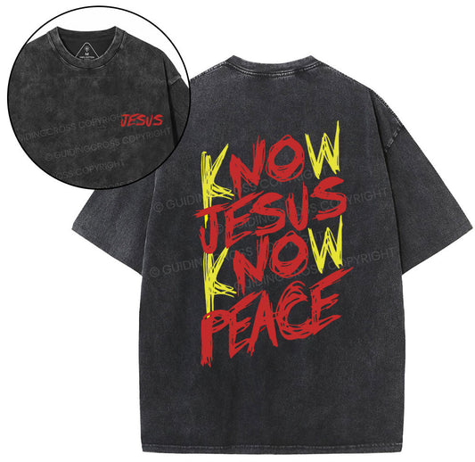 No Jesus No Peace Christian Washed T-Shirt Sale - GuidingCross