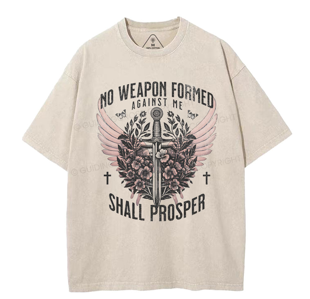 No Weapen Formed Against Me Christian Washed TShirt  