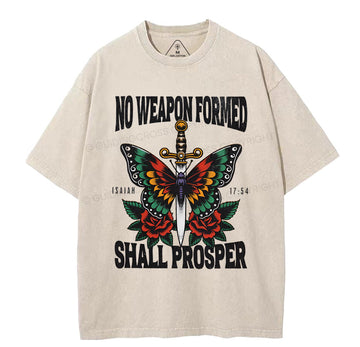 No Weapen Formed Christian Washed TShirt  