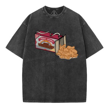 Noah's Animals Christian Washed TShirt  