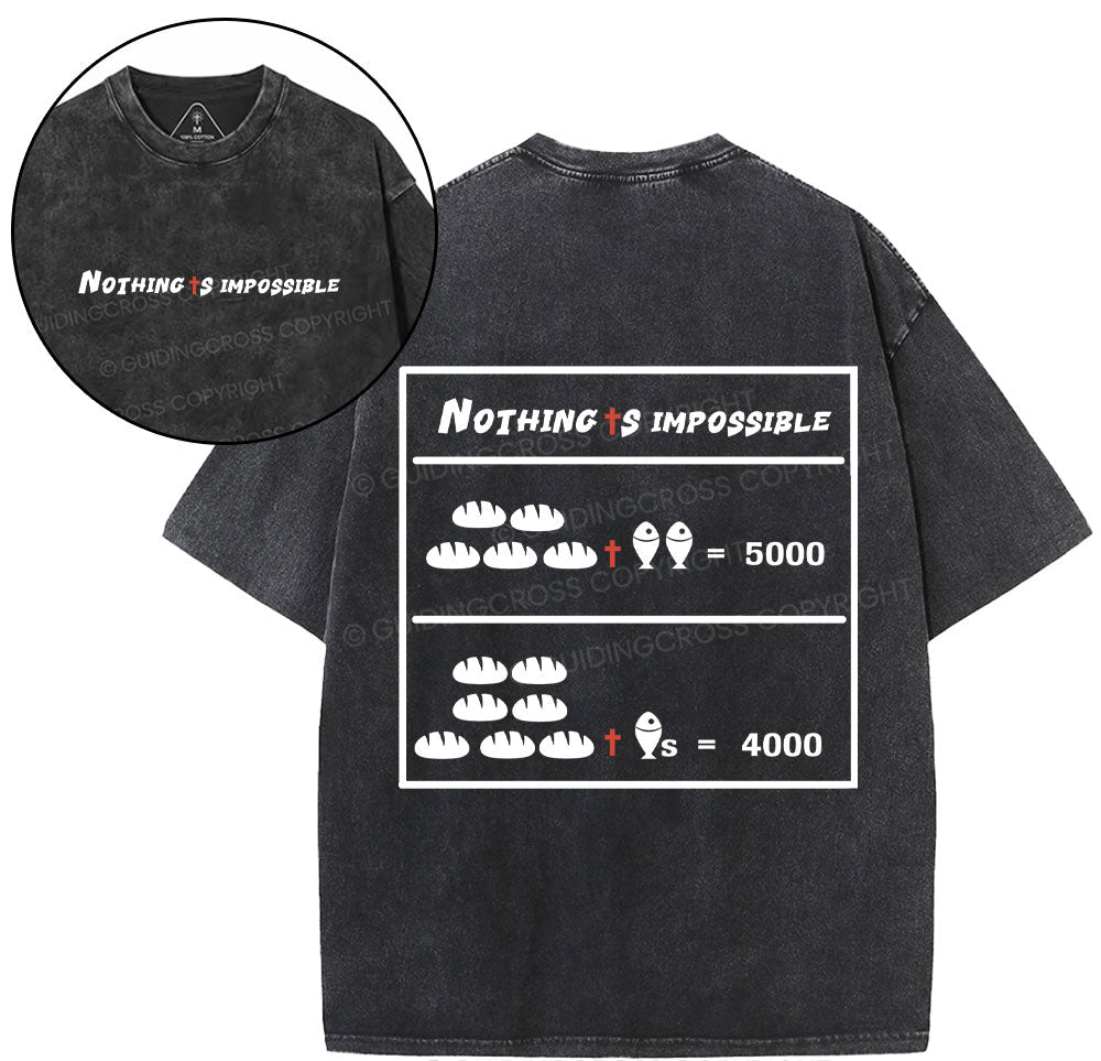 Nothing Is Impossible Christian Washed TShirt  
