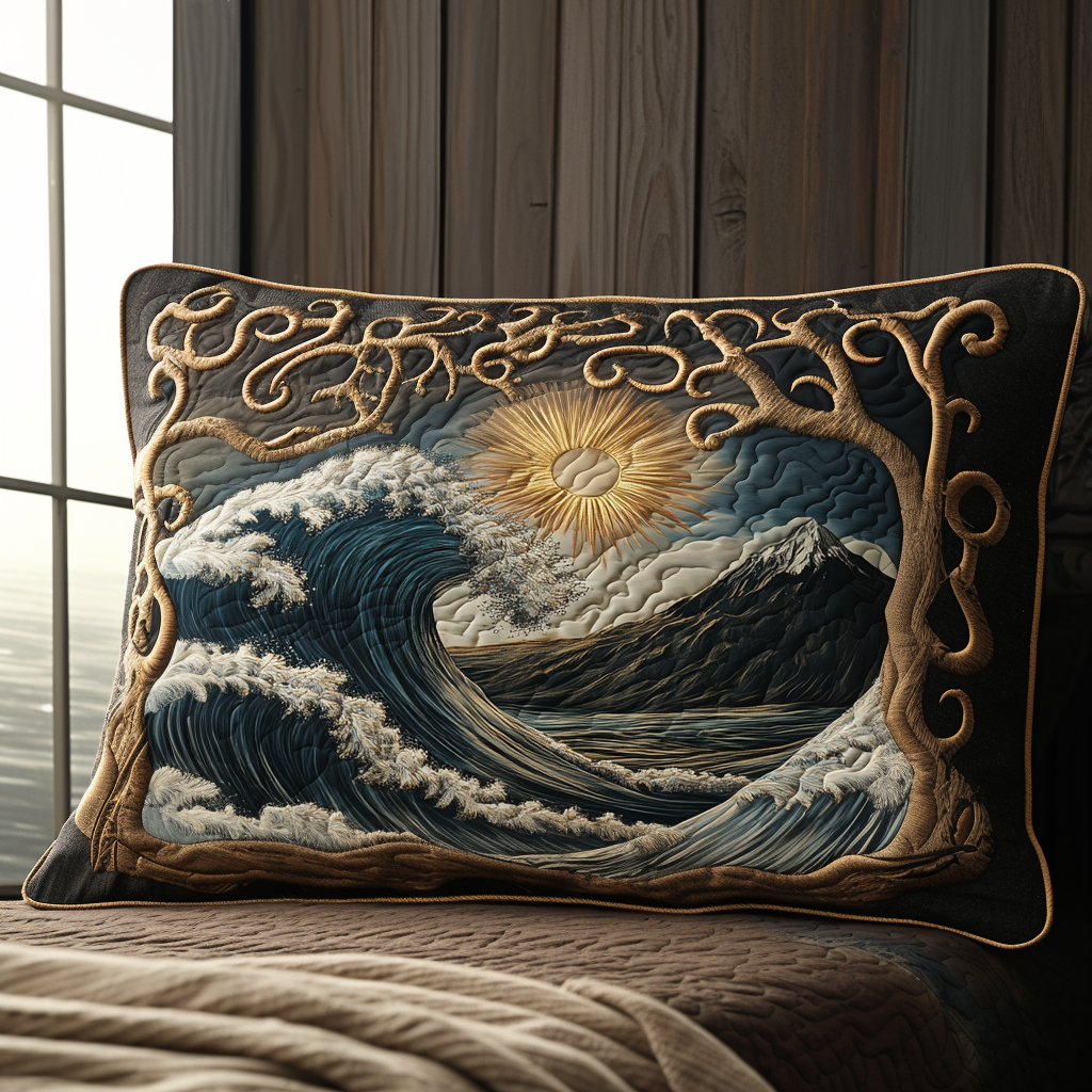 Ocean Pulse Quilted Bedding Pillow Case NCU0DV5663