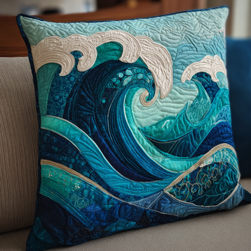 Ocean Waves Quilted Pillow Case NCU0NT9951