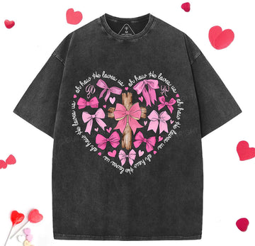 Oh How He Loves Us Jesus Valentine Christian Washed TShirt  