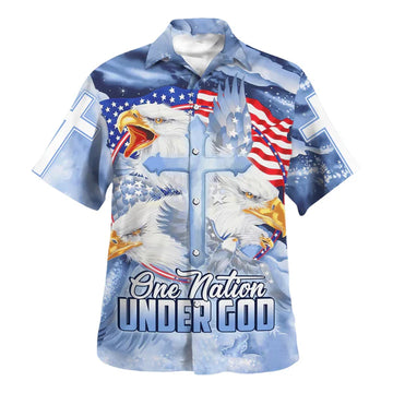 UniJames One Nation Under God 1 Hawaiian Shirts - Christian Hawaiian Shirt - Hawaiian Summer Shirts
