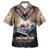 UniJames One Nation Under God Eagle With American Hawaiian Shirt - Christian Hawaiian Shirt - Religious Hawaiian Shirts
