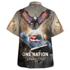 UniJames One Nation Under God Eagle With American Hawaiian Shirt - Christian Hawaiian Shirt - Religious Hawaiian Shirts