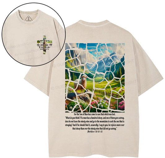 Parable of the Lost Sheep Christian Washed TShirt  