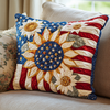 Patriotic Sunflower Quilted Pillow Case NCU0VH5721