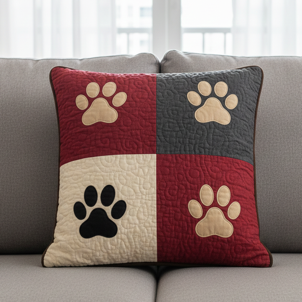 Pawfect Christmas Quilted Pillow Case NCU0NT11196