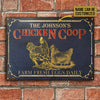 uni Personalized Coop Black Farm Fresh Eggs All Printed 3D Metal Sign