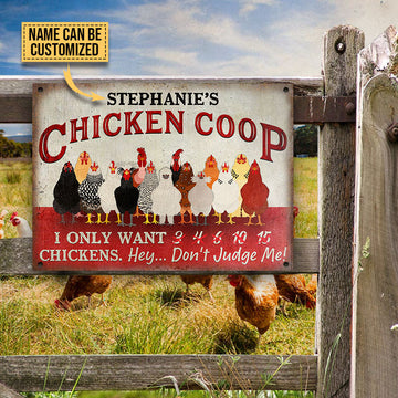 uni Personalized Chicken Coop I Only Want Chickens All Printed 3D Metal Sign