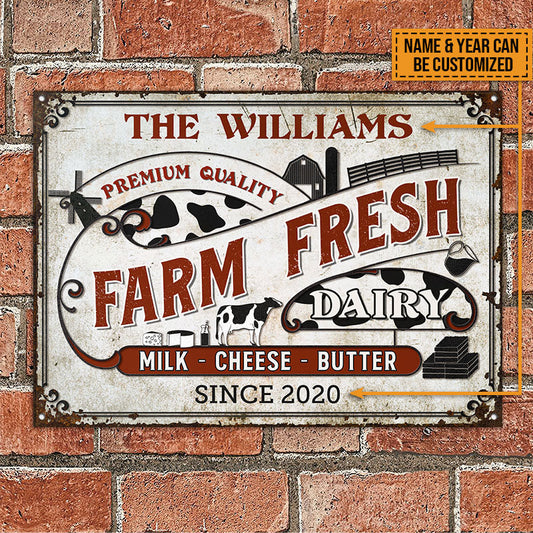 uni Customized Name Cattle Farm Fresh Milk Printed 3D Metal Sign