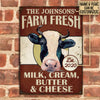 uni Customized Name Farm Fresh Milk Cream Butte Cheese All Printed 3D Metal Sign