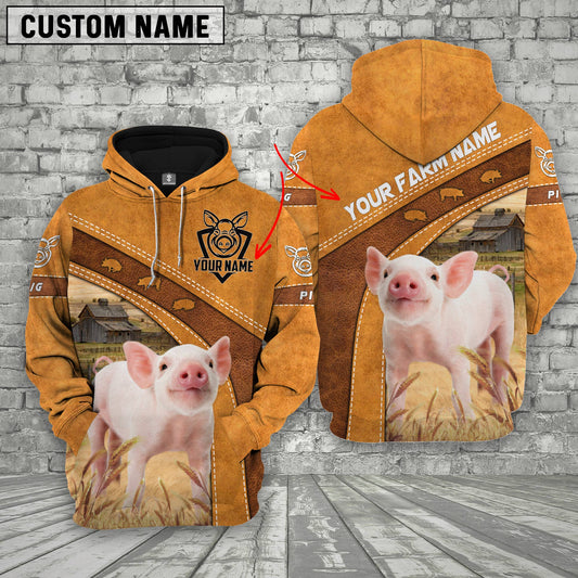 Uni Pig 3D Customized Name - Farm Name Hoodie