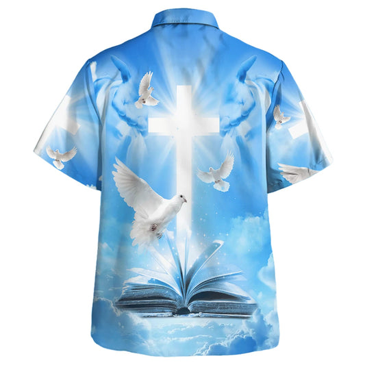 UniJames Pigeon Cross And Bible Hawaiian Shirts For Men & Women - Christian Hawaiian Shirt - Hawaiian Summer Shirts