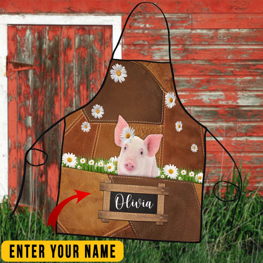 Uni Personalized Name Pig All Over Printed 3D Apron