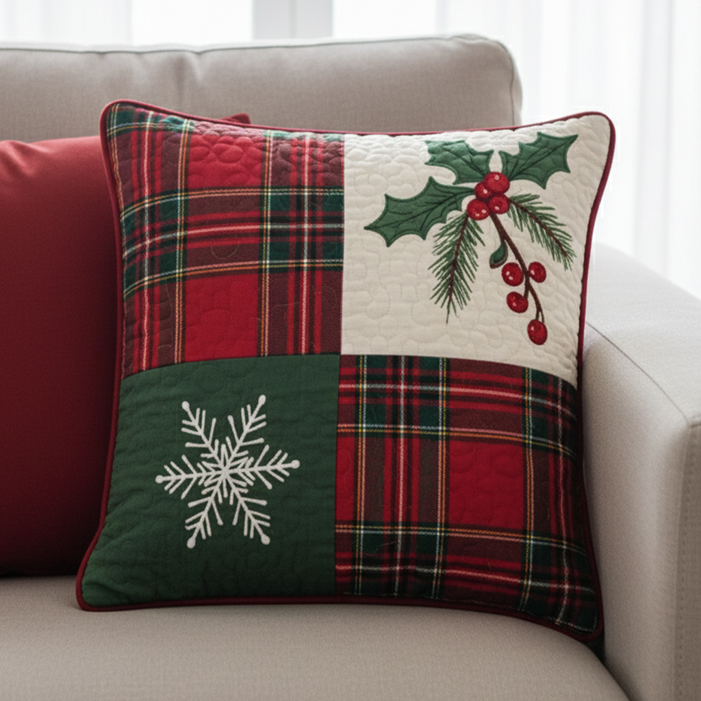 Plaid Flannel Quilted Pillow Case NCU0NT10942