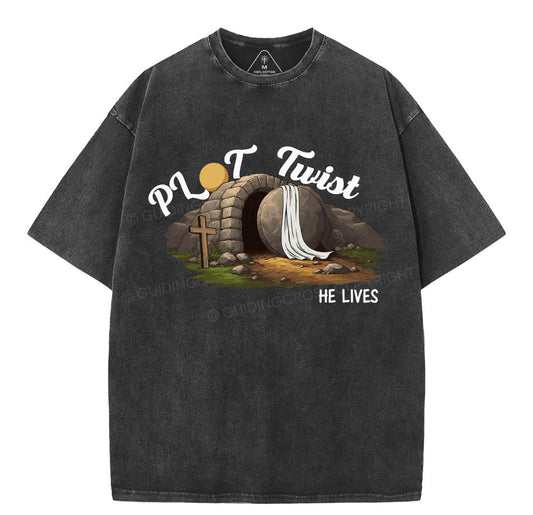 Plot Twist Christian Washed T-Shirt Sale - GuidingCross
