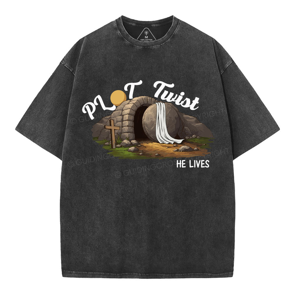 Plot Twist Christian Washed T-Shirt Sale - GuidingCross