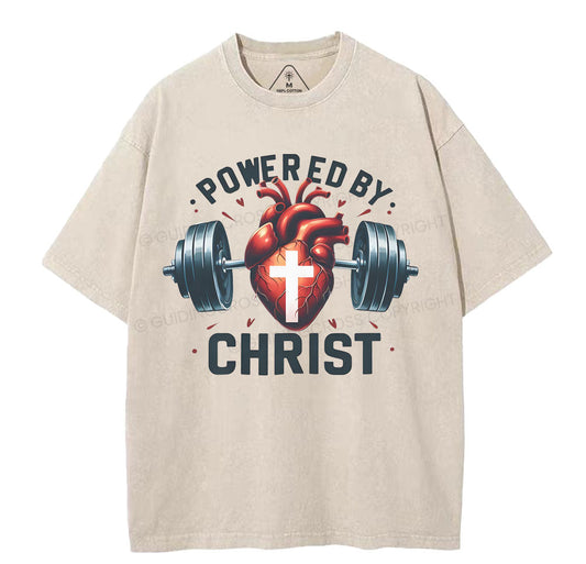 Powered By Chrsit Christian Washed TShirt