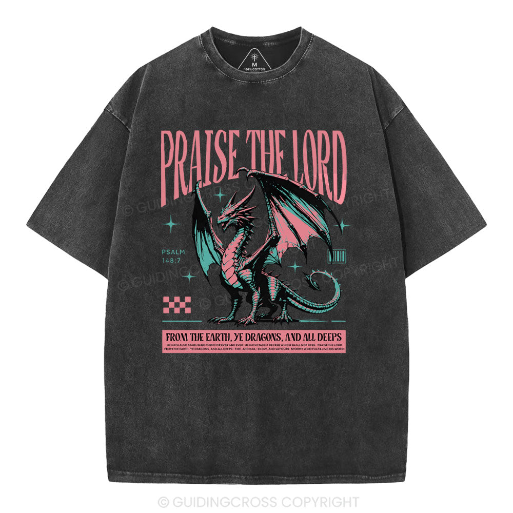 Praise The Lord Christian Washed T-Shirt Sale - GuidingCross