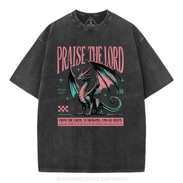 Praise The Lord Christian Washed T-Shirt Sale - GuidingCross