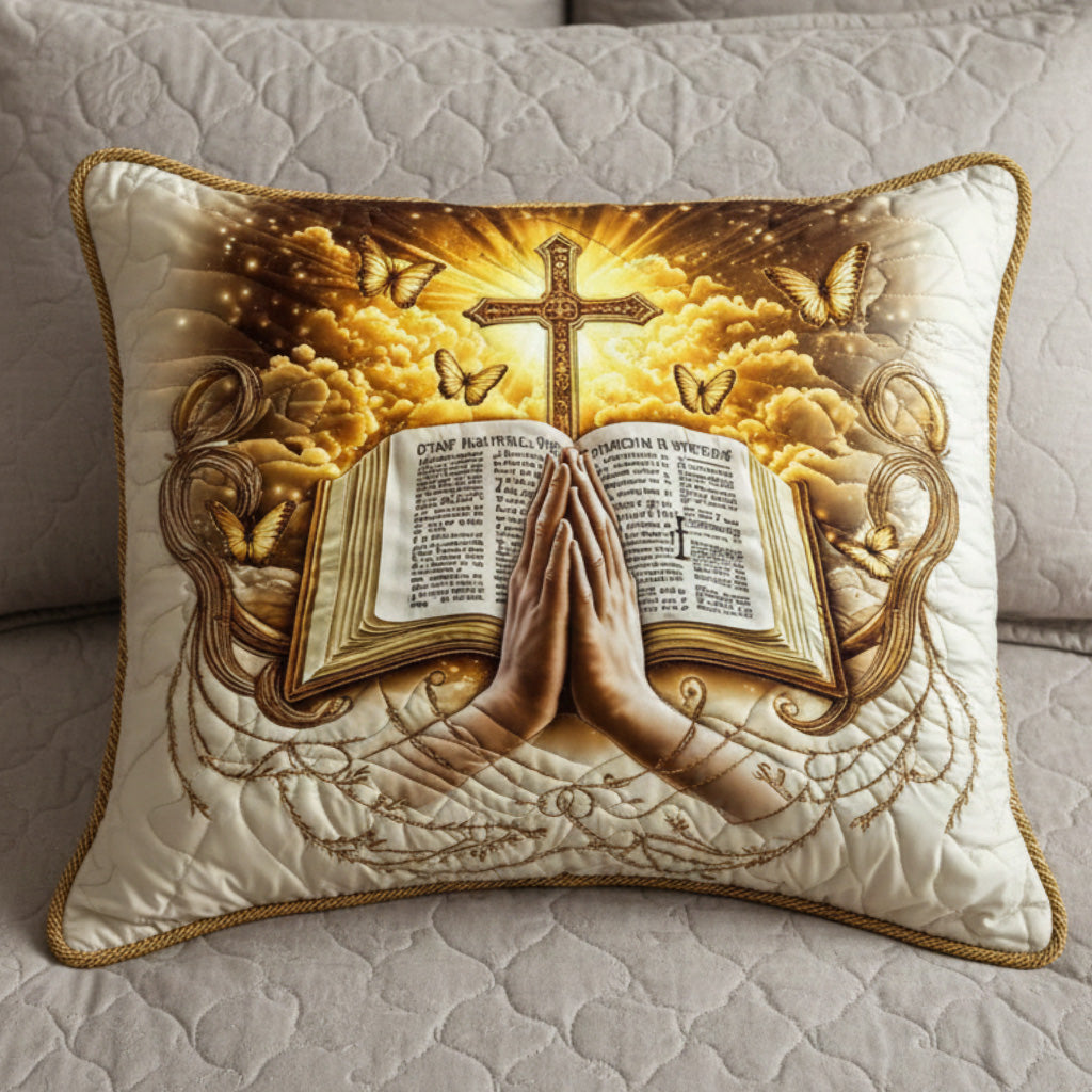 Prayer and Scripture Quilted Bedding Pillow Case NCU0NT7821