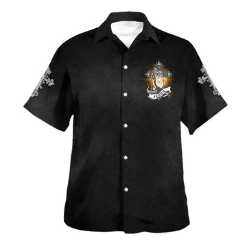 UniJames Praying Hand Jesus Is The Key To Heaven But Faith Unlocks The Door Hawaiian Shirts For Men & Women - Christian Hawaiian Shirt - Hawaiian Summer Shirts