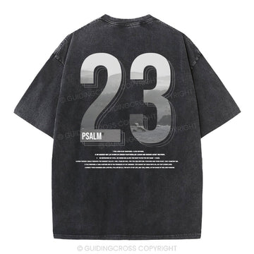 Psalm 23 Christian Washed T-Shirt Sale - GuidingCross
