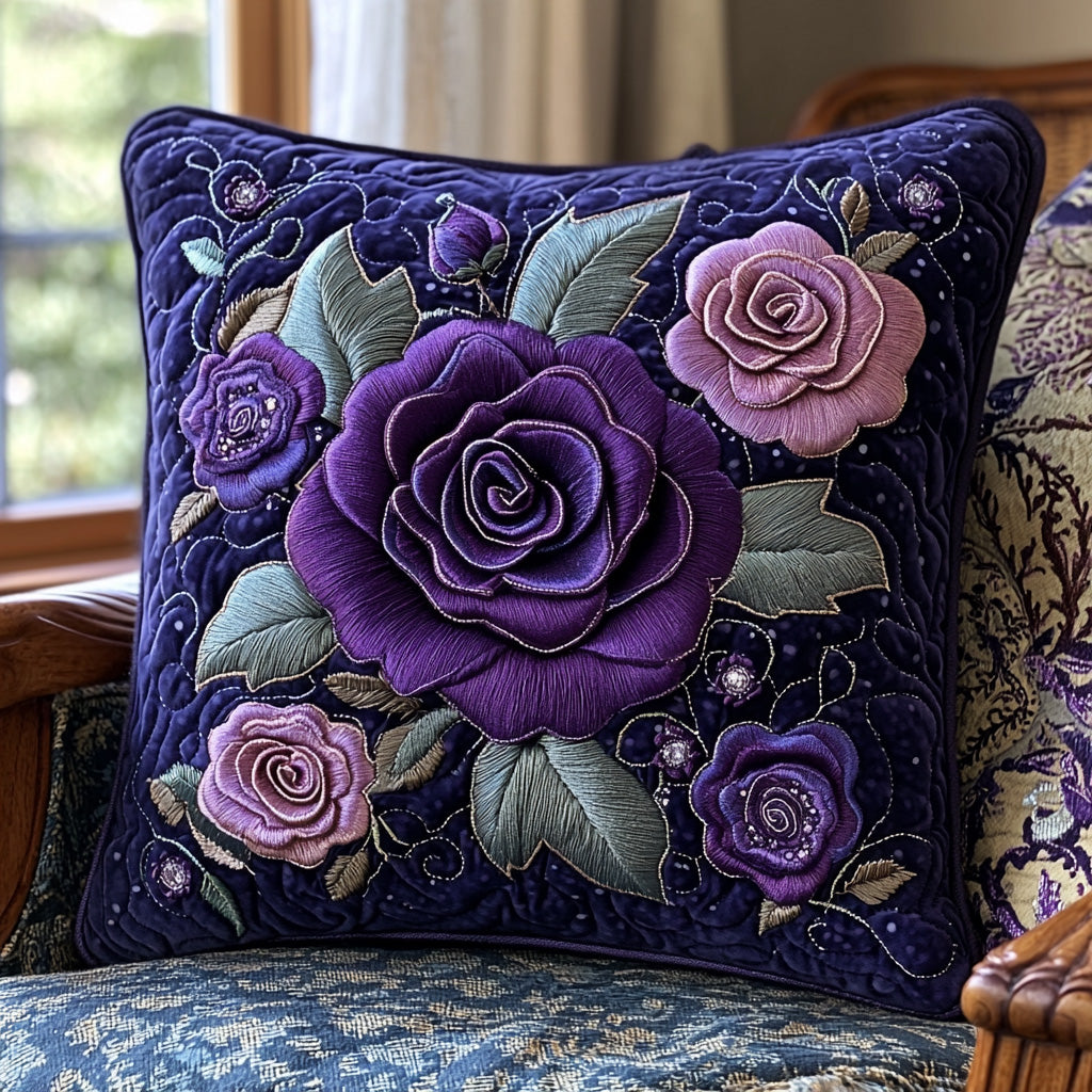 Purple Bloom Quilted Pillow Case NCU0DV6488