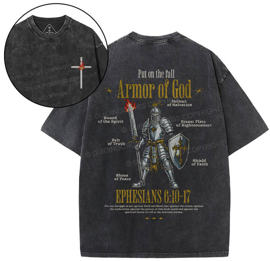 Put On The Full Christian Washed T-Shirt Sale - GuidingCross