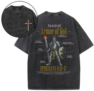 Put On The Full Christian Washed T-Shirt Sale - GuidingCross