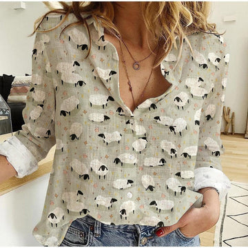 Unique Sheep Pattern Casual Shirt