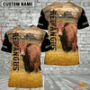 Uni Personalized Name Red Angus Cattle On The Farm 3D Shirt