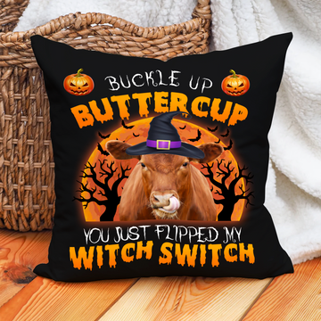 Uni Happy Halloween Red Angus Buckle Up Butter Cup Pillow Case