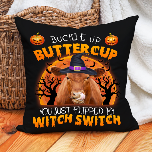 Uni Happy Halloween Red Angus Buckle Up Butter Cup Pillow Case