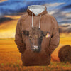 Red Angus 3D All Over Printed Hoodie
